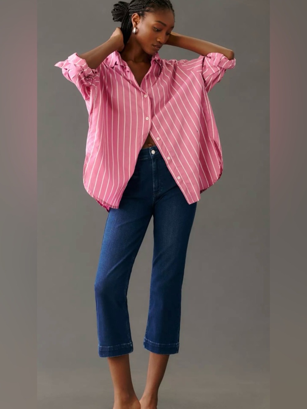 Anthropologie Maeve The Essential Slim High Rise Crop Slim Straight Jeans Sz 27